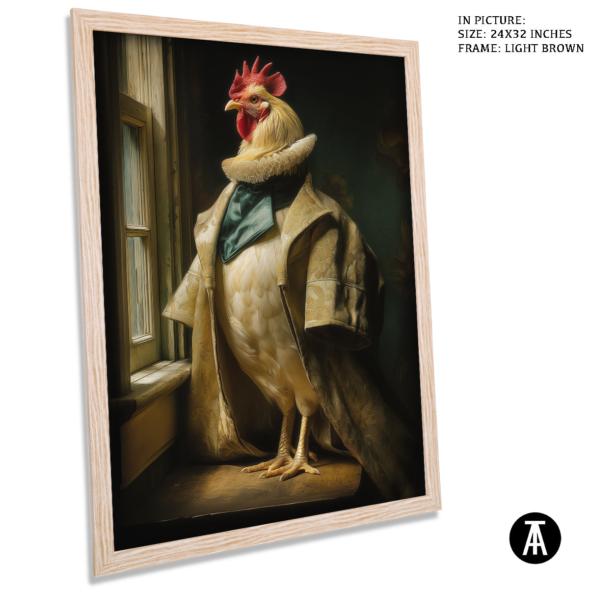 Artwork in Light Brown Frame