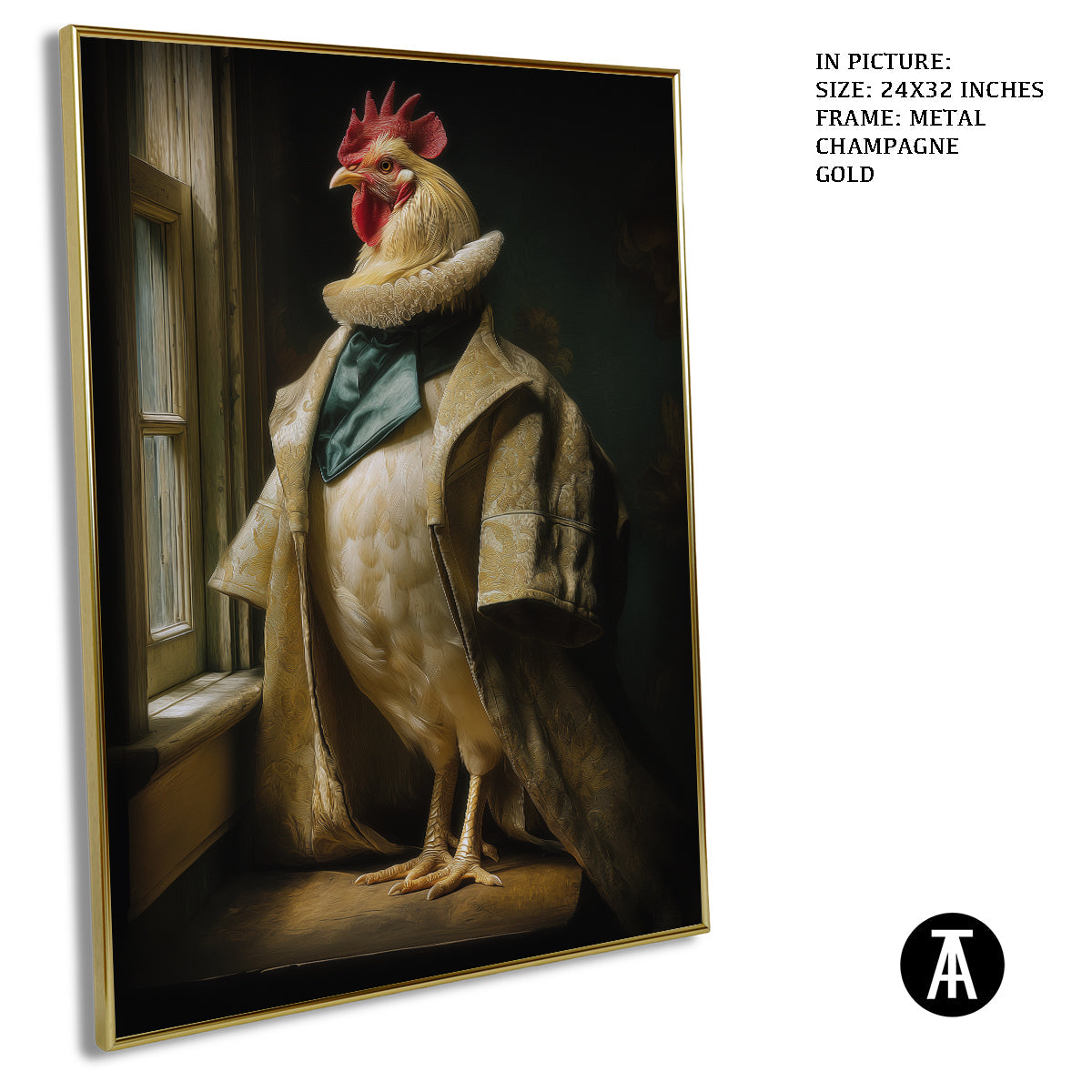 Artwork in Metal Champagne Gold Frame