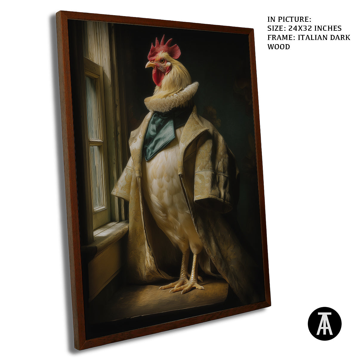 Artwork in Dark Wood Frame