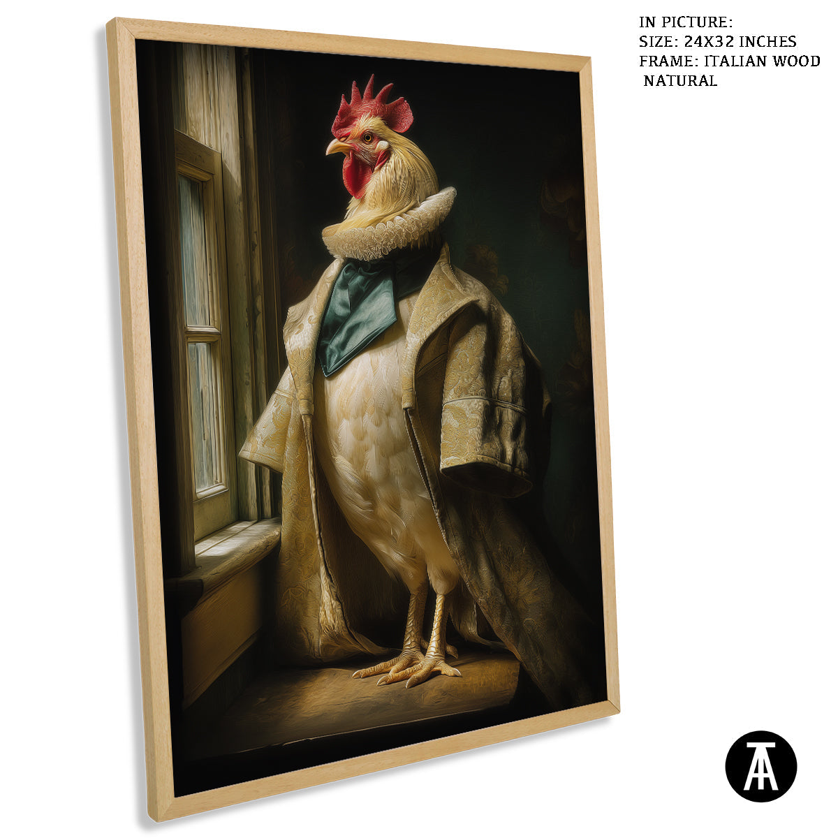 Artwork in Natural Wood Frame