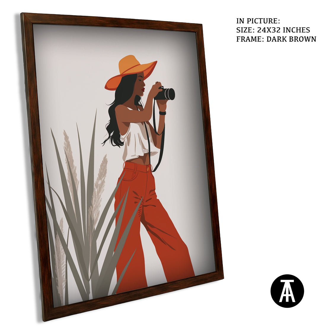 Sample Artwork in Dark Brown Frame