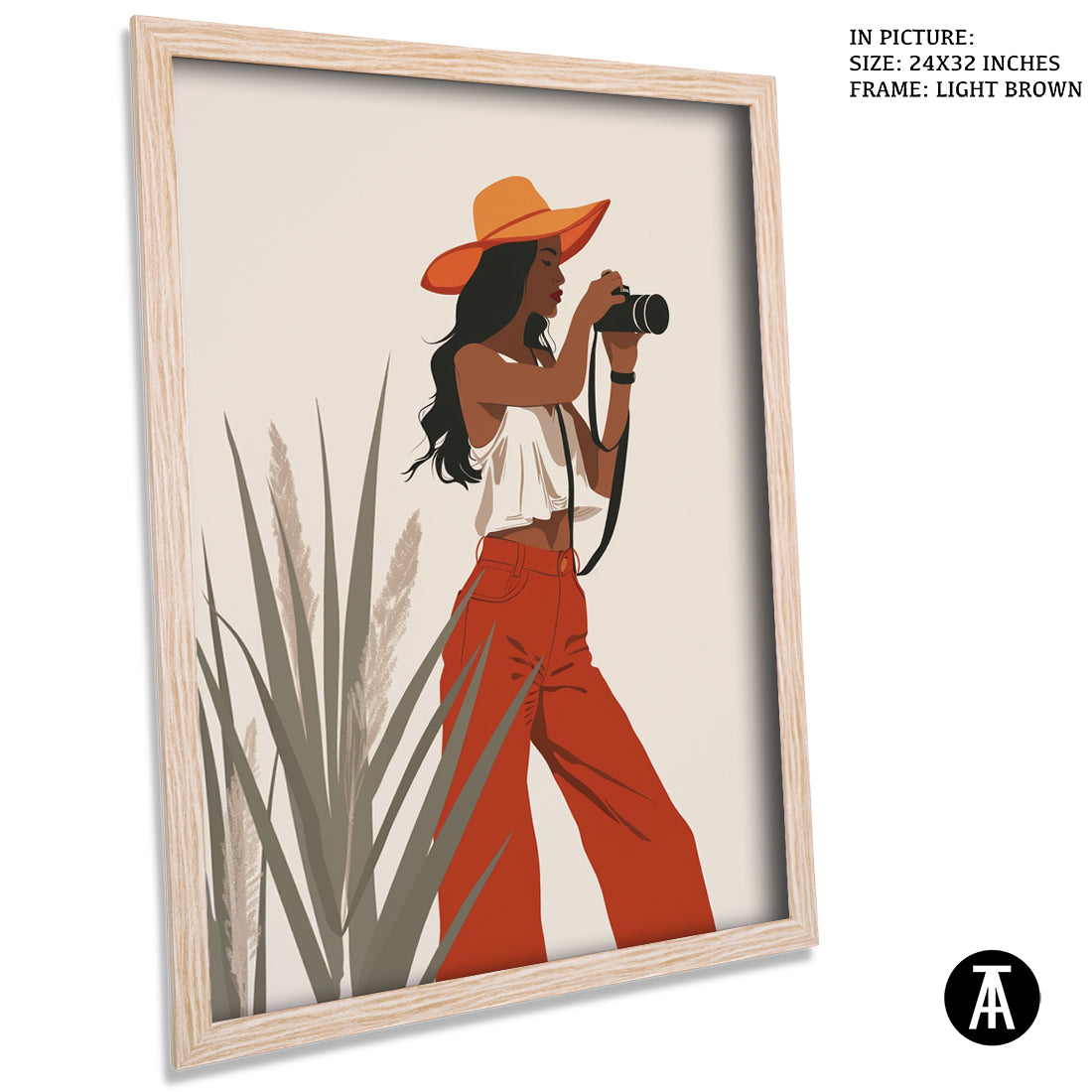 Sample Artwork in Light Brown Frame