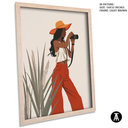 Sample Artwork in Light Brown Frame