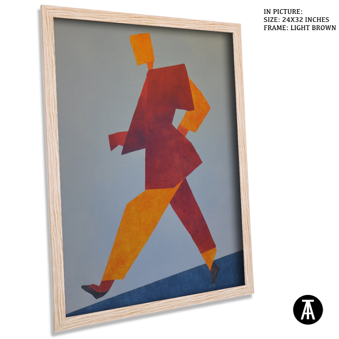 Artwork in Light Brown Frame