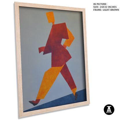 Artwork in Light Brown Frame