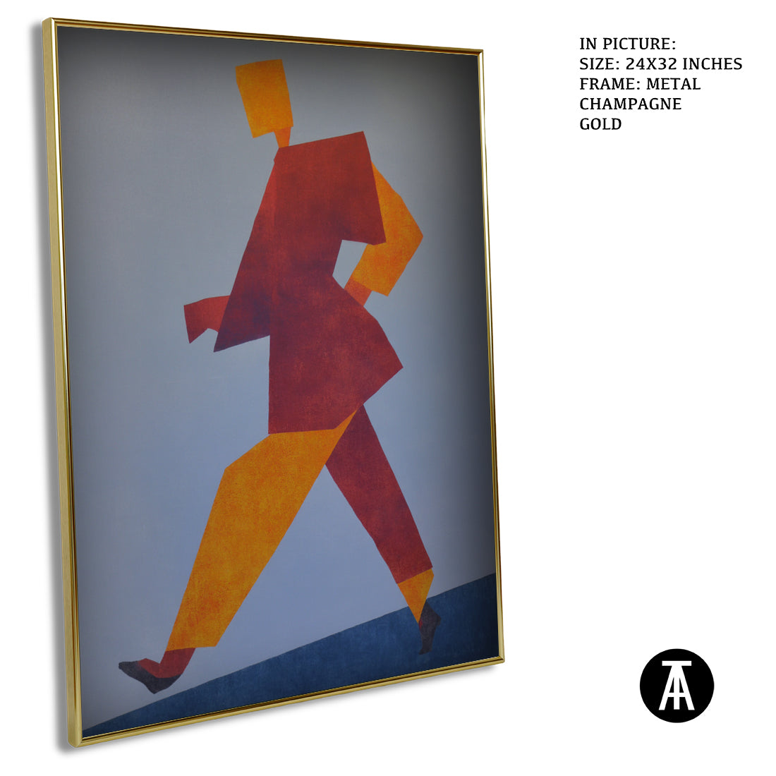 Artwork in Metal Champagne Gold Frame