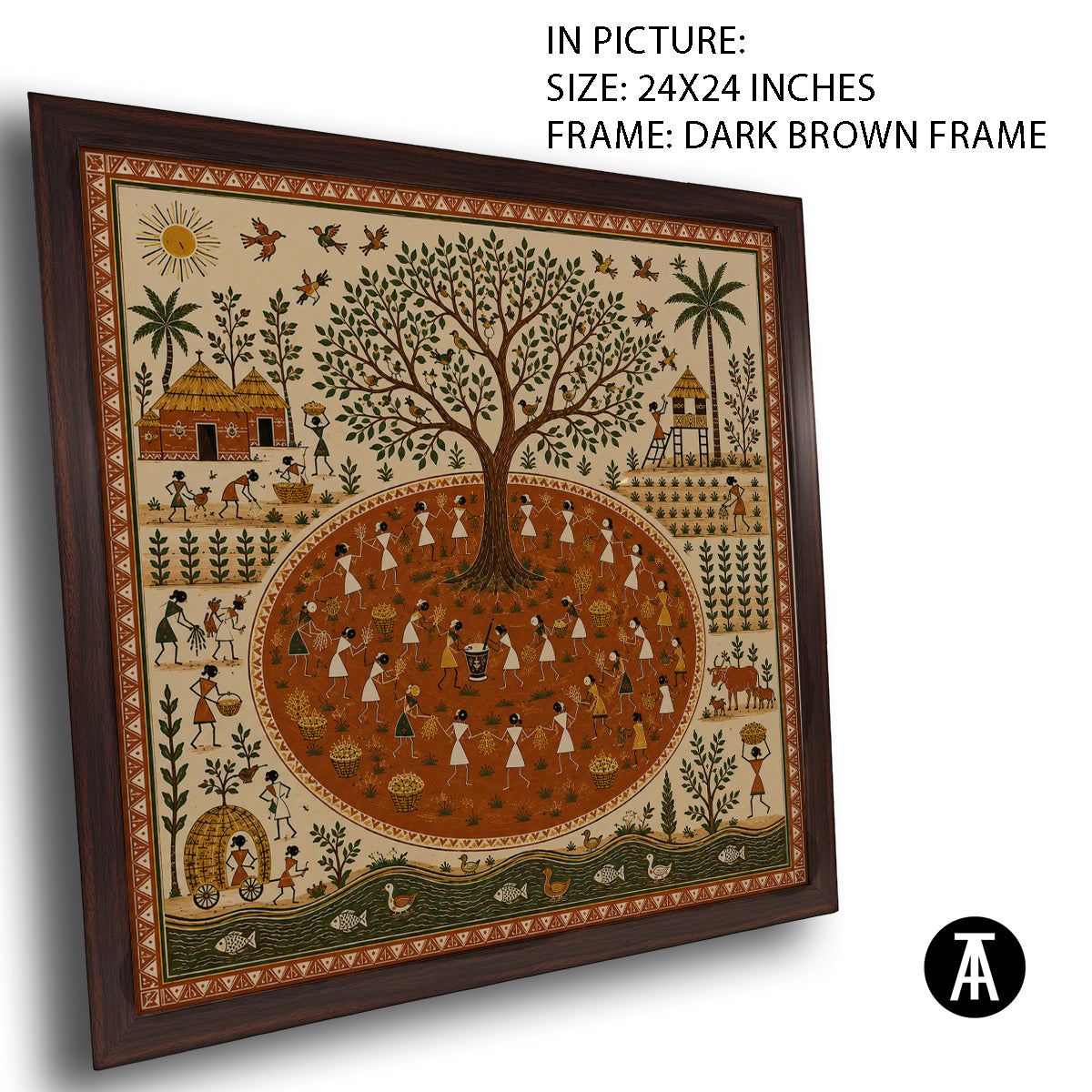 Artwork in Dark Brown Frame