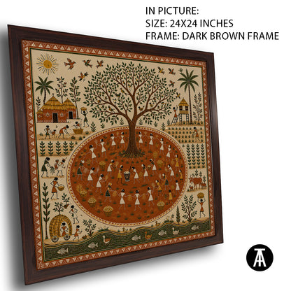 Artwork in Dark Brown Frame