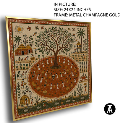 Artwork in Metal Champagne Gold Frame