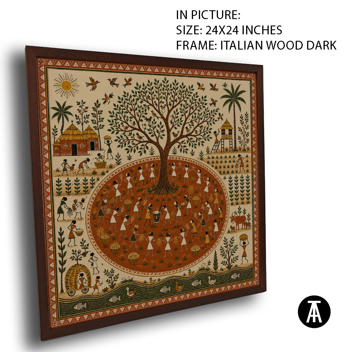 Artwork in Dark Wood Frame