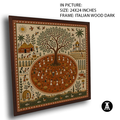 Artwork in Dark Wood Frame