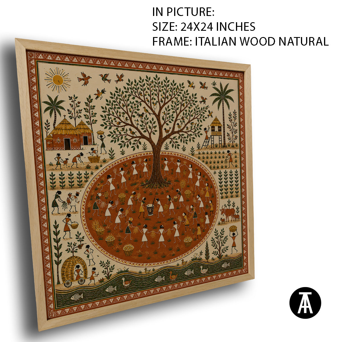Artwork in Natural Wood Frame