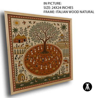 Artwork in Natural Wood Frame
