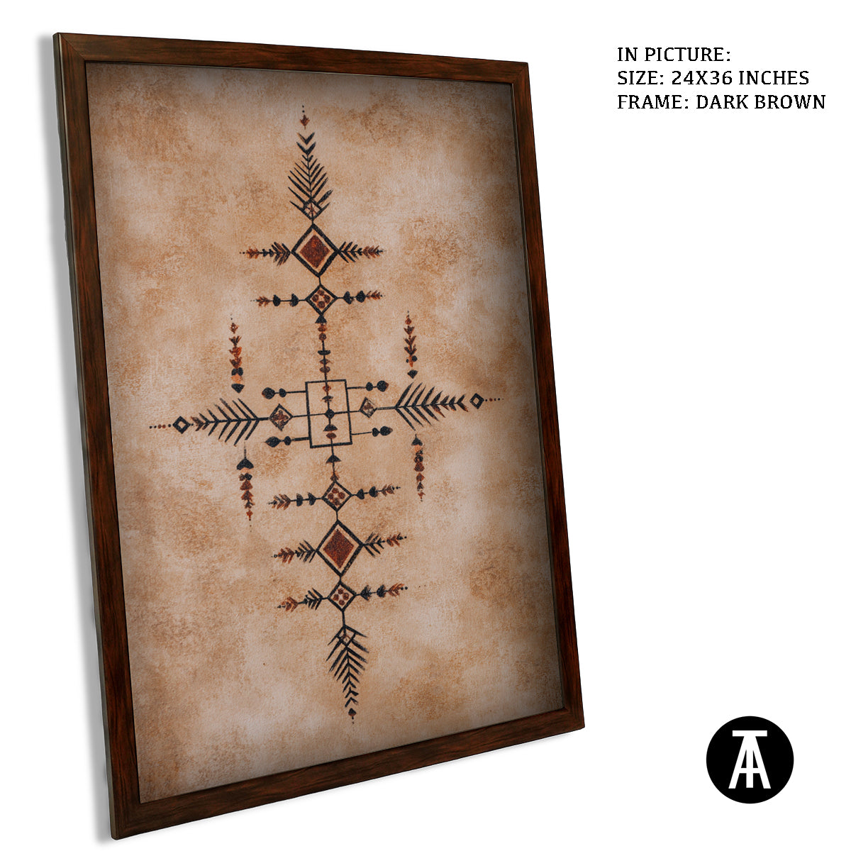 Artwork in Dark Brown Frame