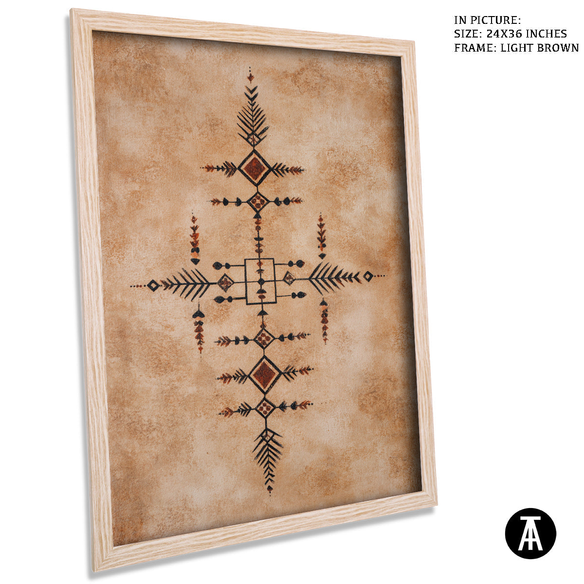 Artwork in Light Brown Frame