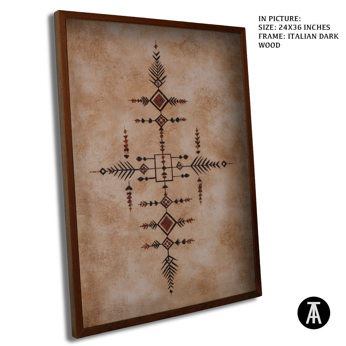 Artwork in Dark Wood Frame