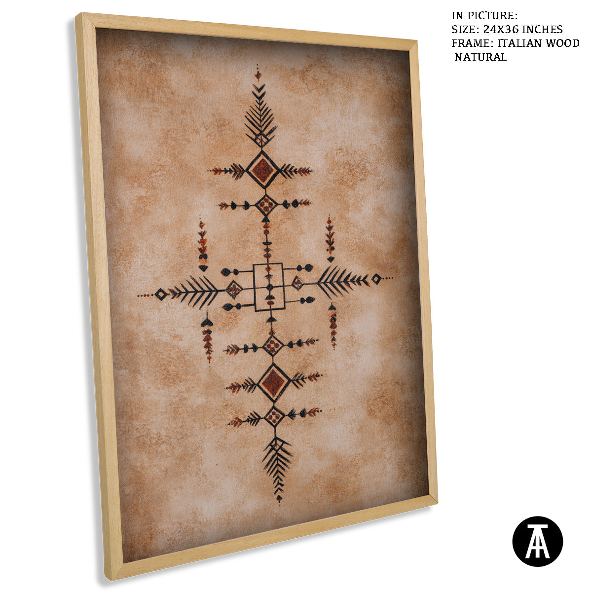 Artwork in Natural Wood Frame