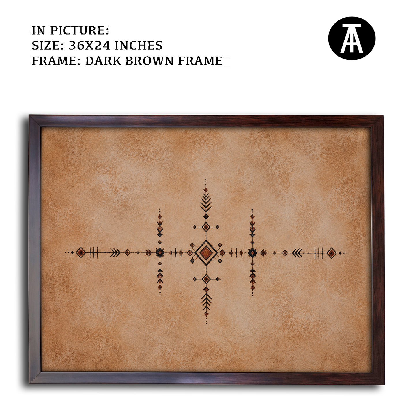 Artwork in Dark Brown Frame