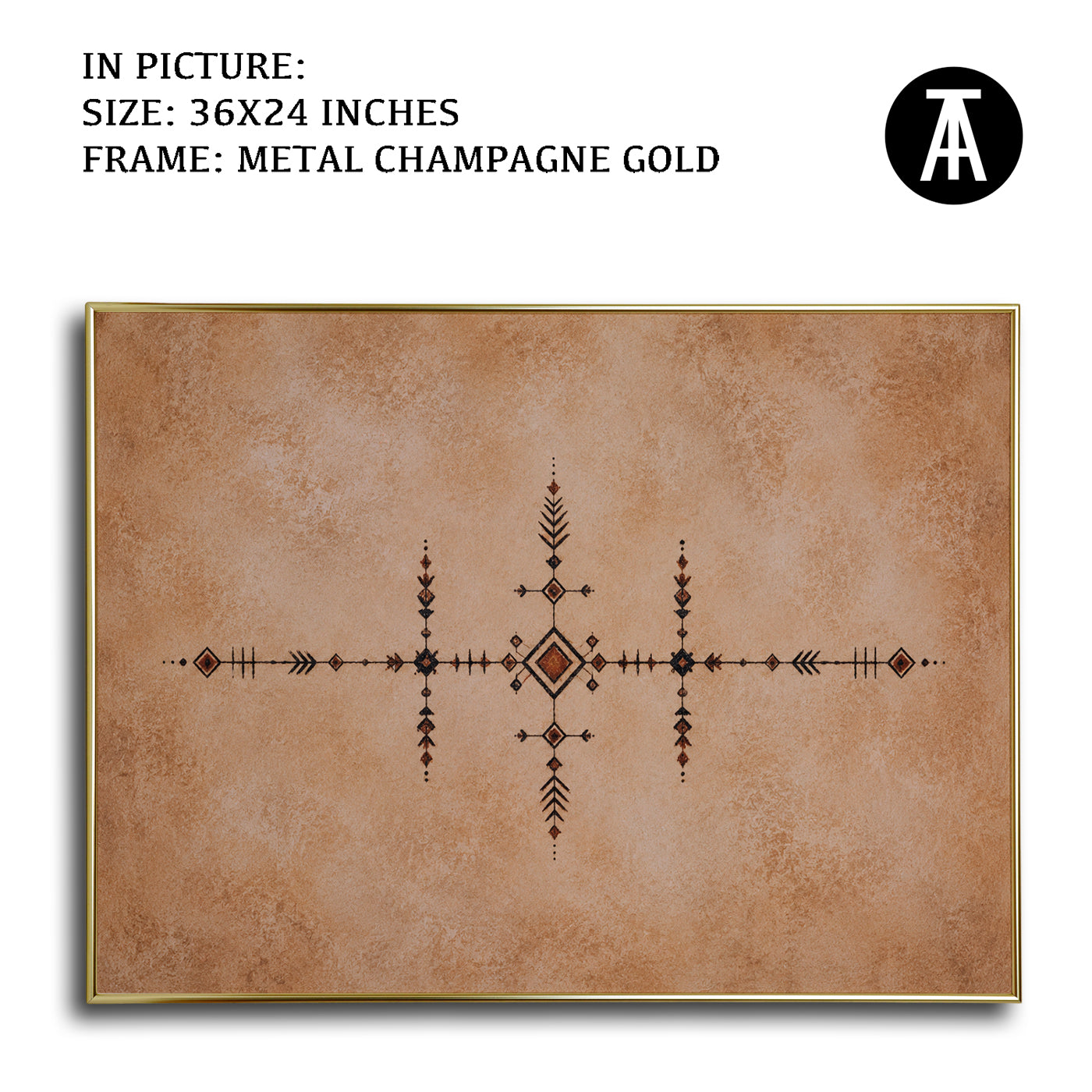 Artwork in Metal Champagne Gold Frame