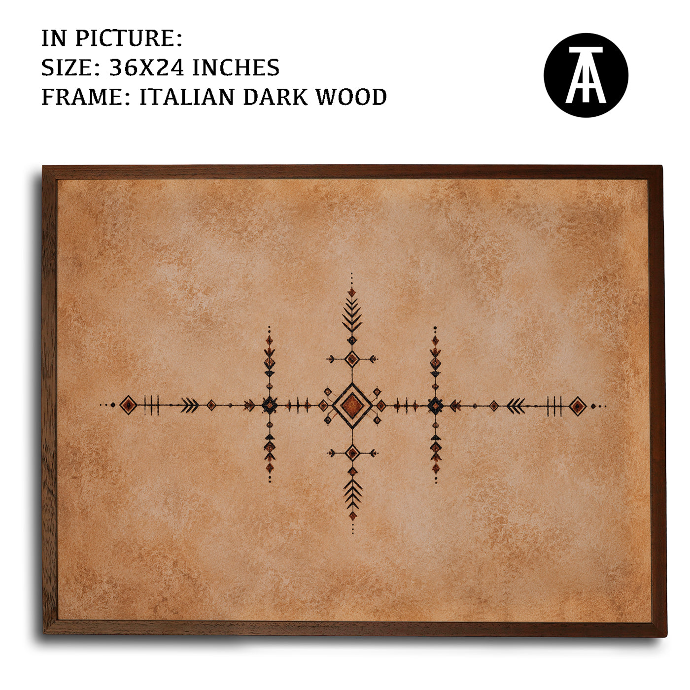 Artwork in Dark Wood Frame