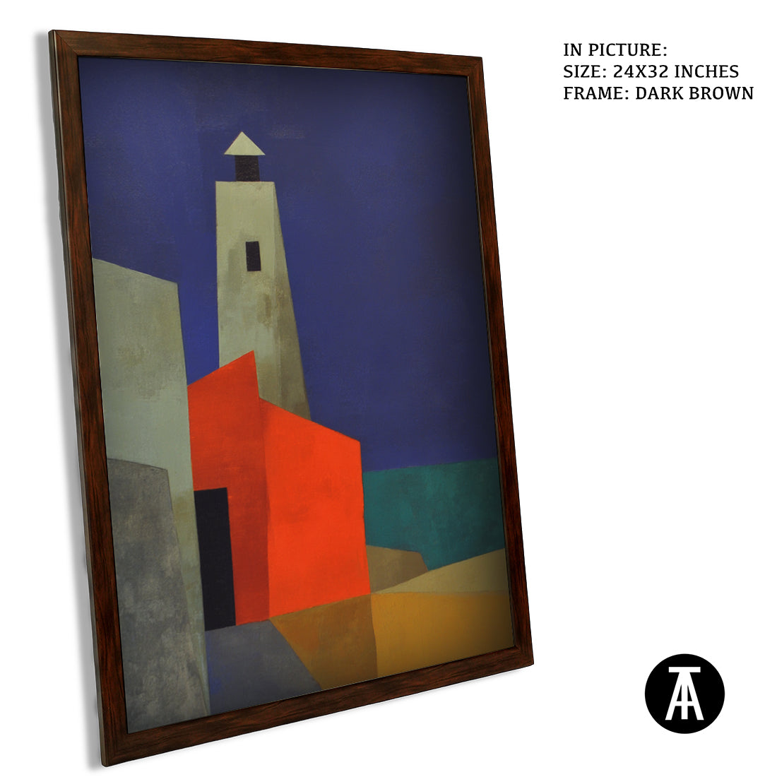 Artwork in Dark Brown Frame