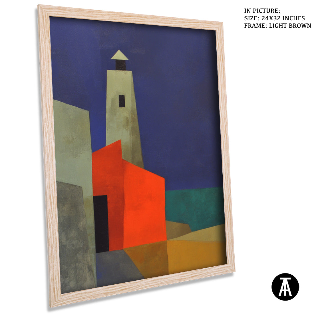 Artwork in Light Brown Frame