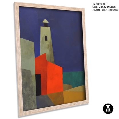 Artwork in Light Brown Frame