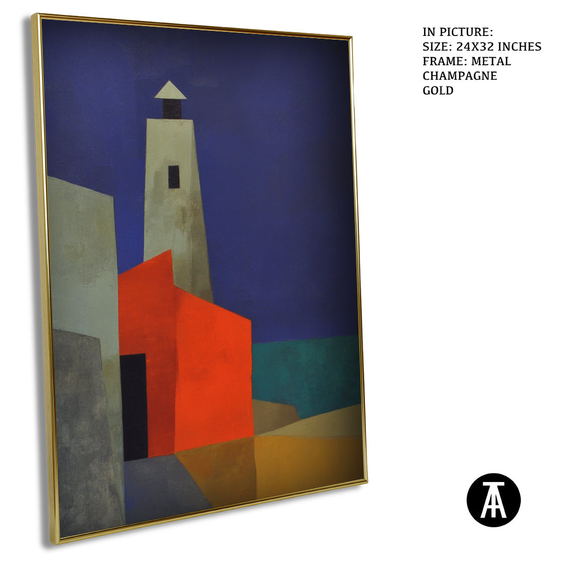 Artwork in Metal Champagne Gold Frame