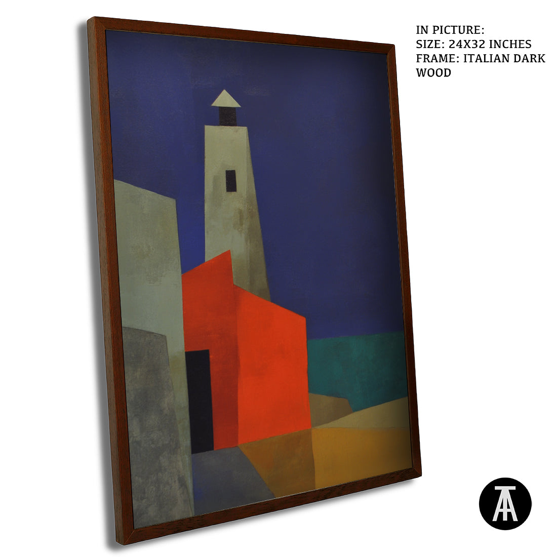 Artwork in Dark Wood Frame