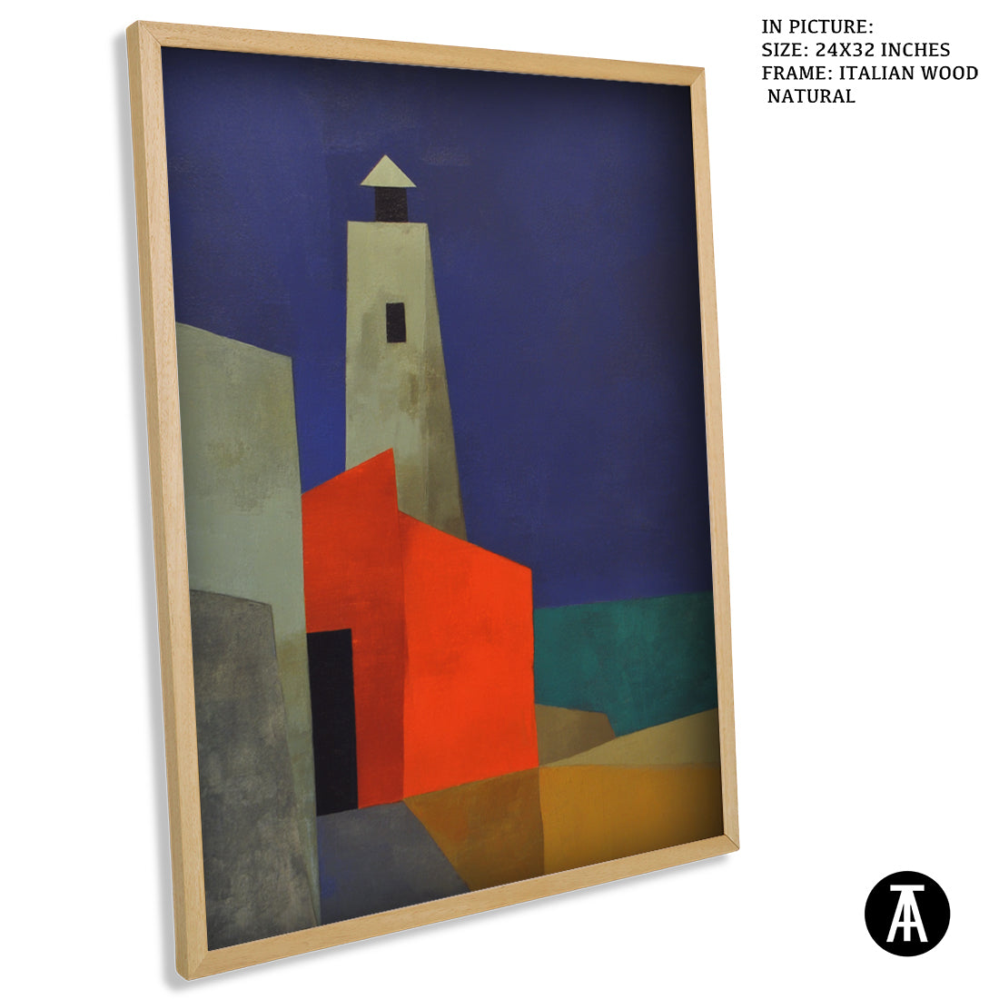 Artwork in Natural Wood Frame