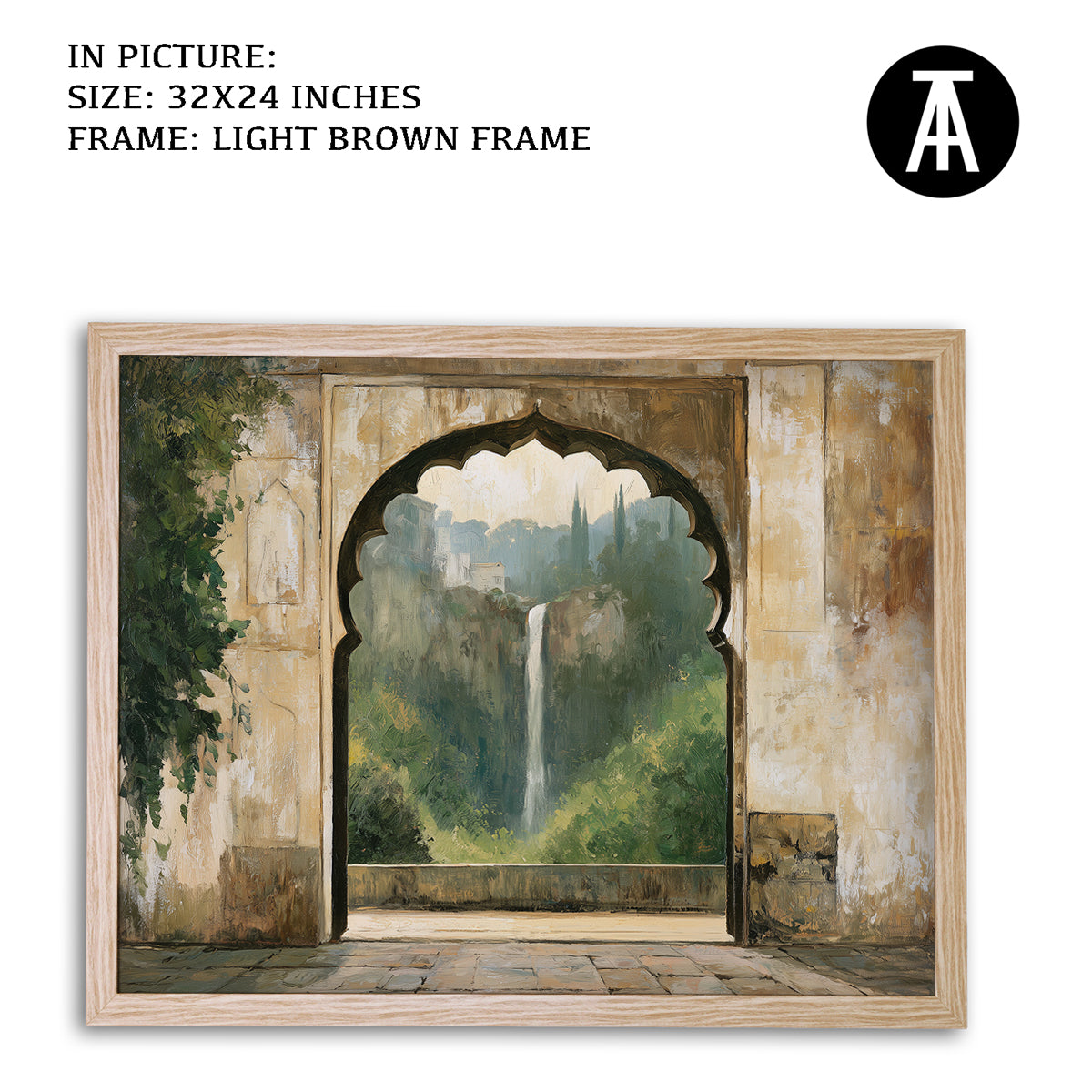 Artwork in Light Brown Frame