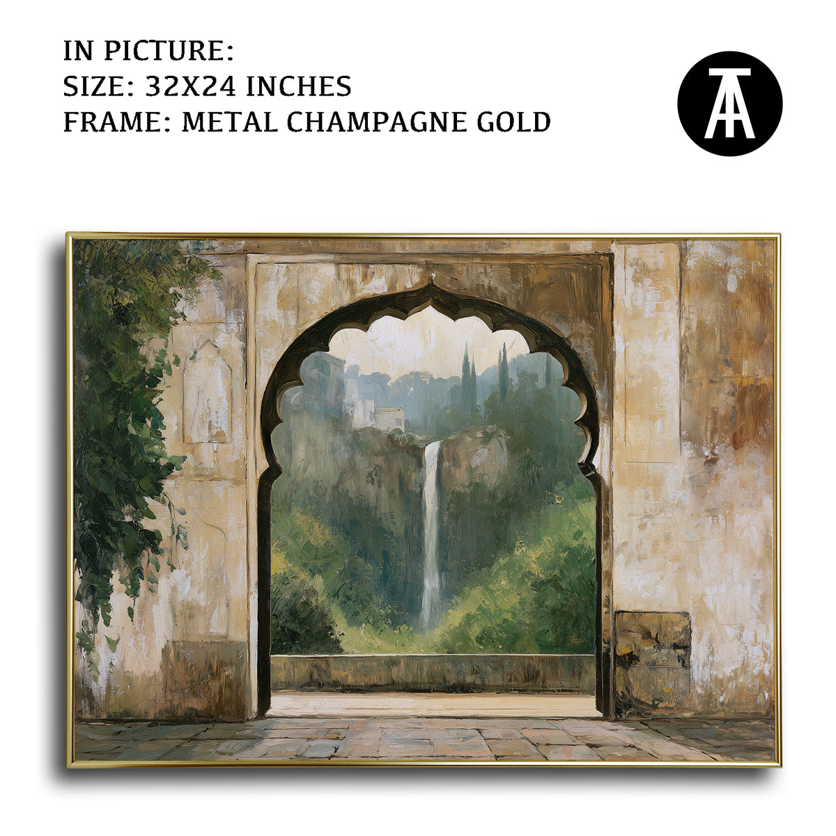 Artwork in Metal Champagne Gold Frame
