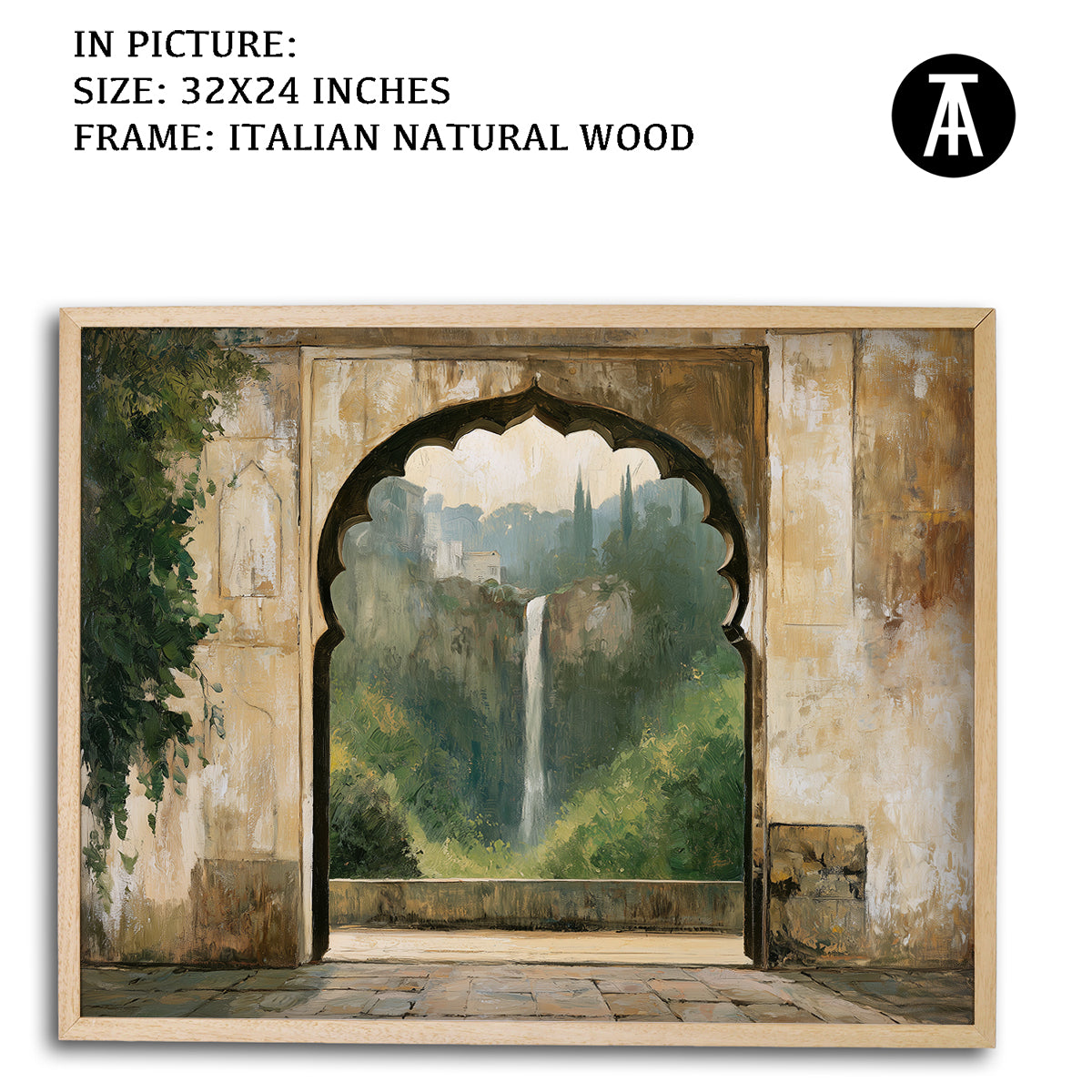 Artwork in Natural Wood Frame