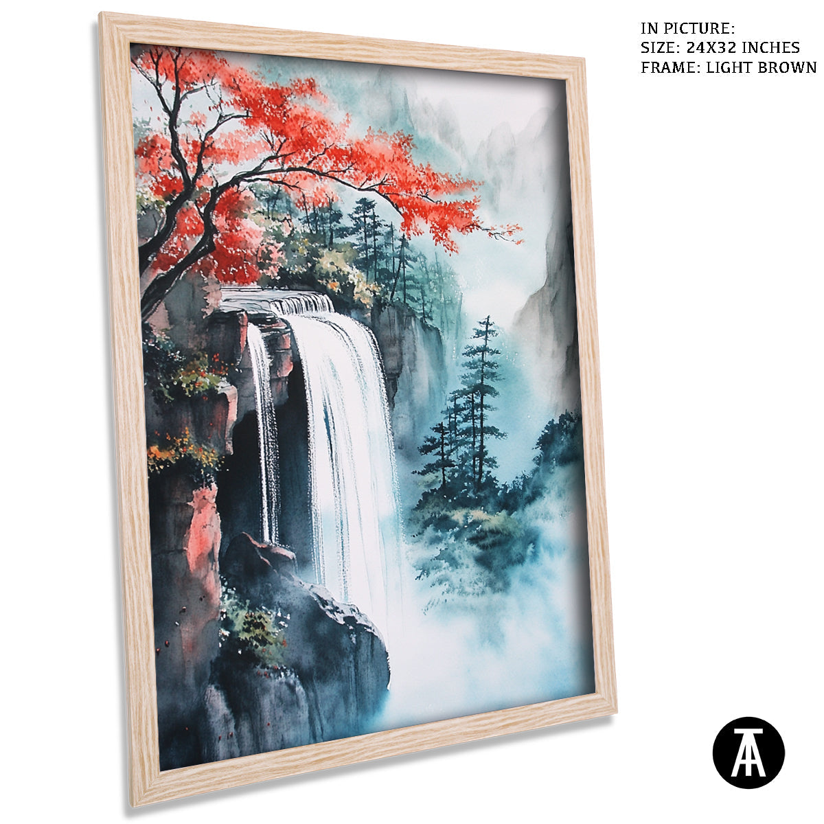 Artwork in Dark Brown Frame