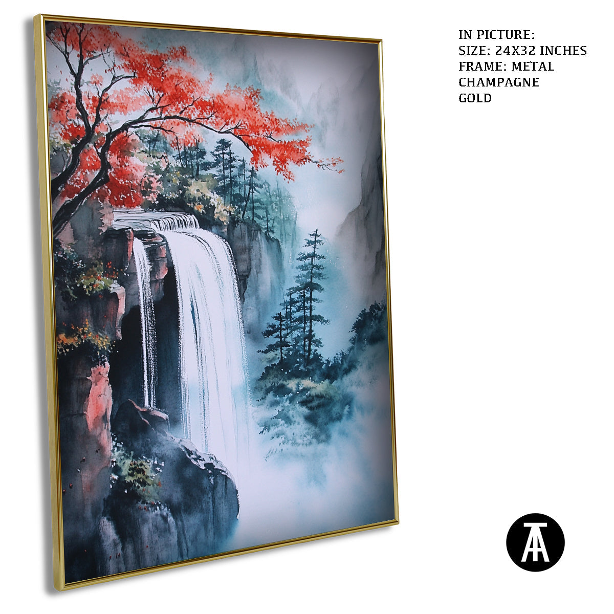 Artwork in Light Brown Frame