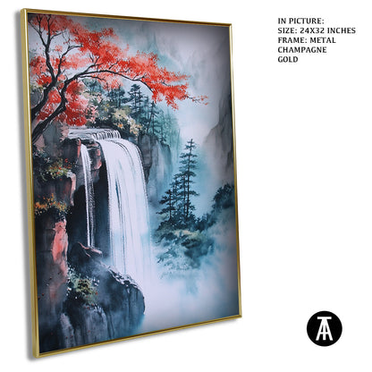 Artwork in Light Brown Frame