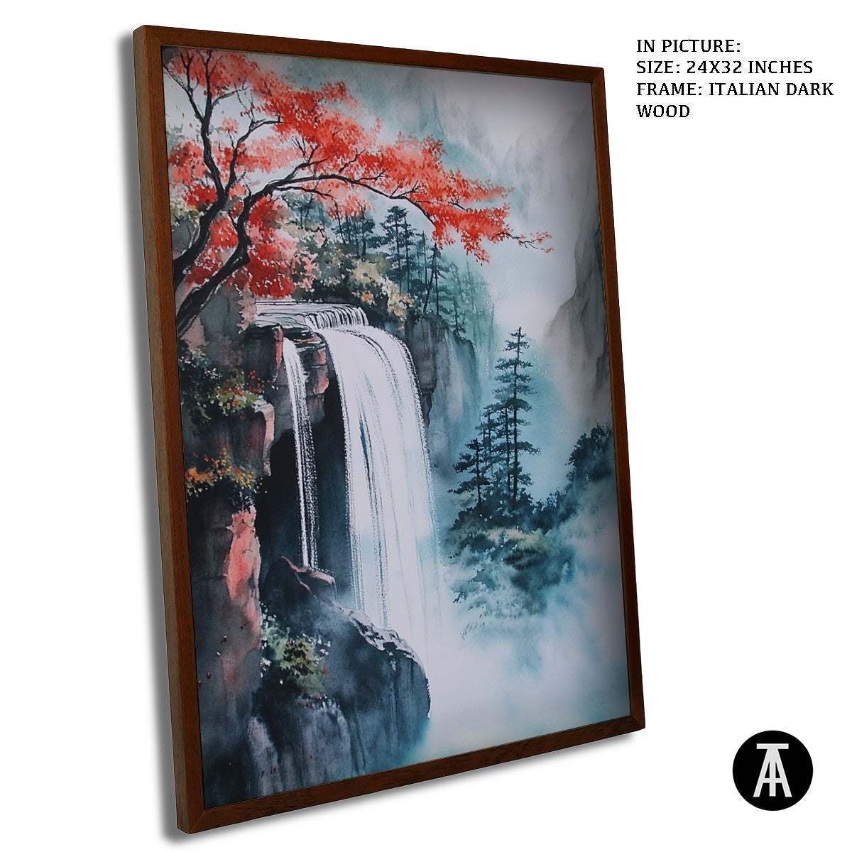 Artwork in Dark Wood Frame