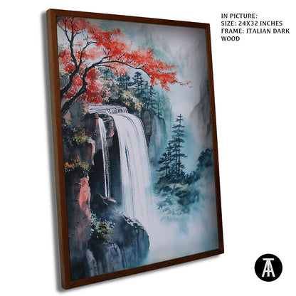 Artwork in Dark Wood Frame