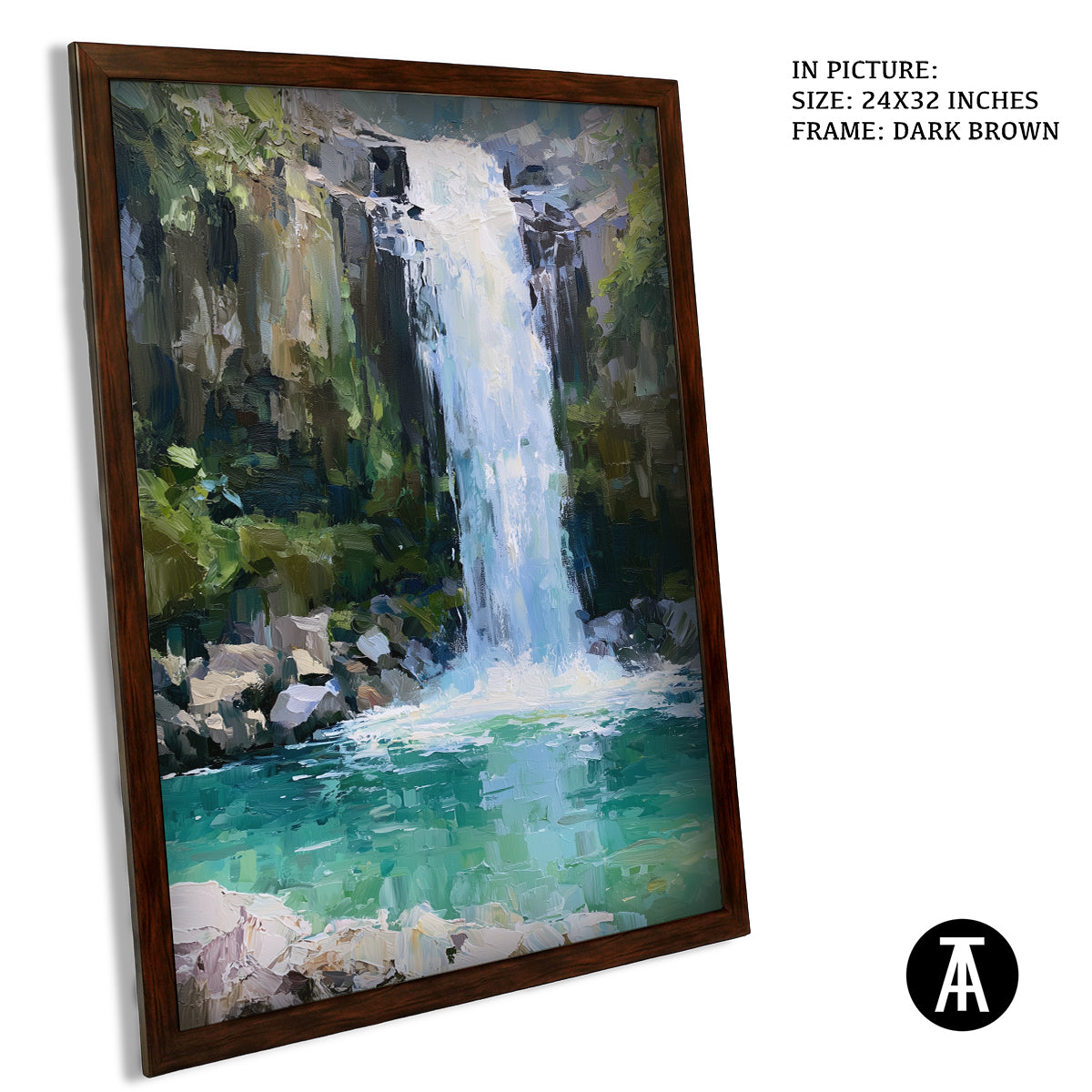 Artwork in Dark Brown Frame