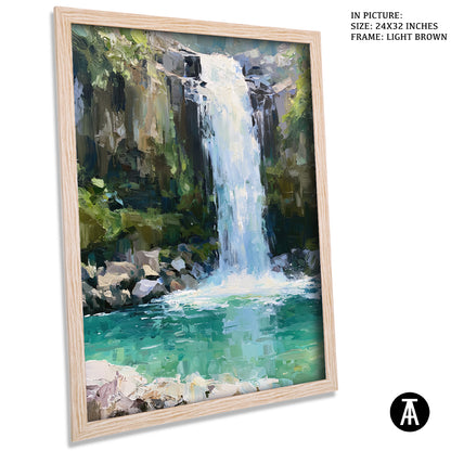 Artwork in Light Brown Frame