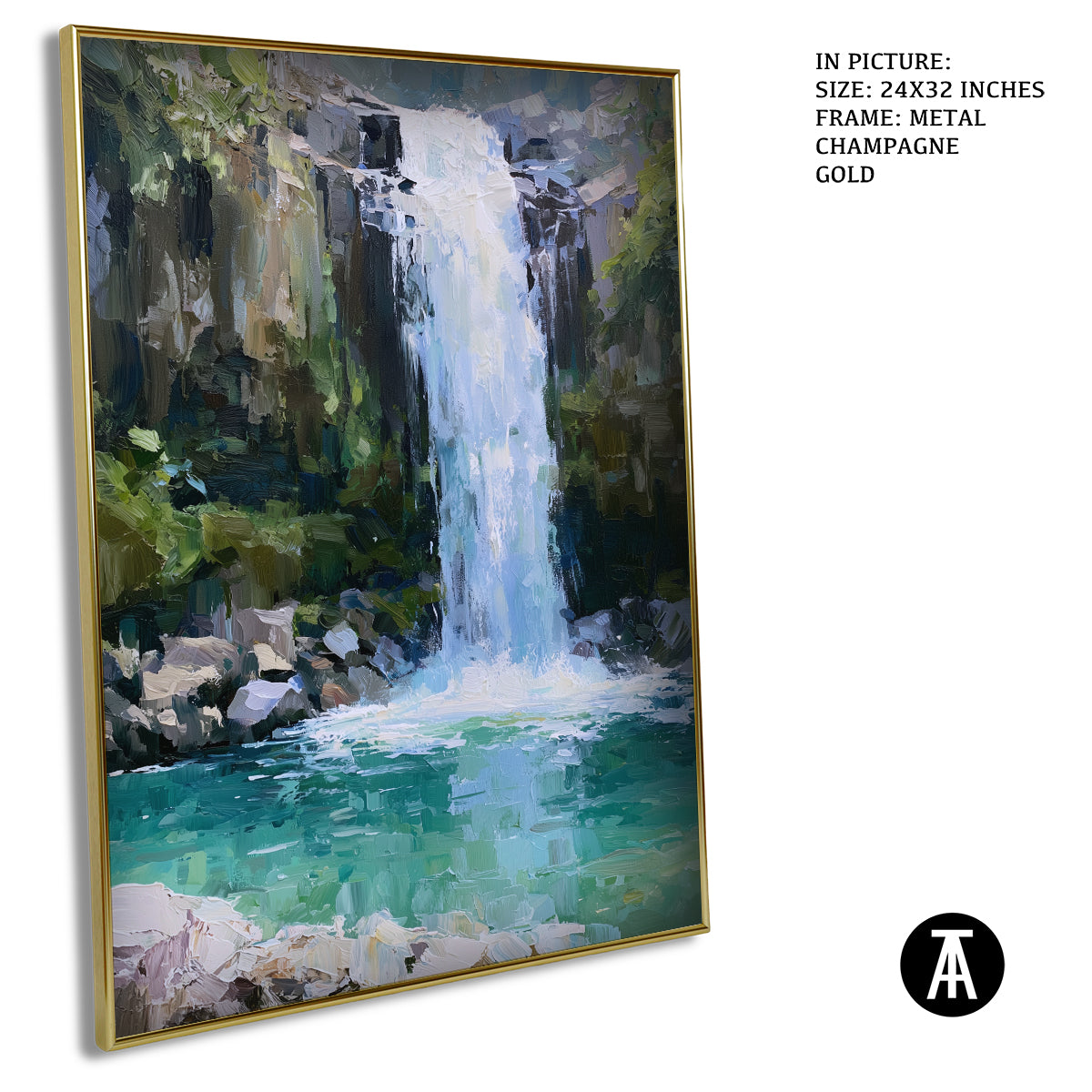 Artwork in Metal Champagne Gold Frame
