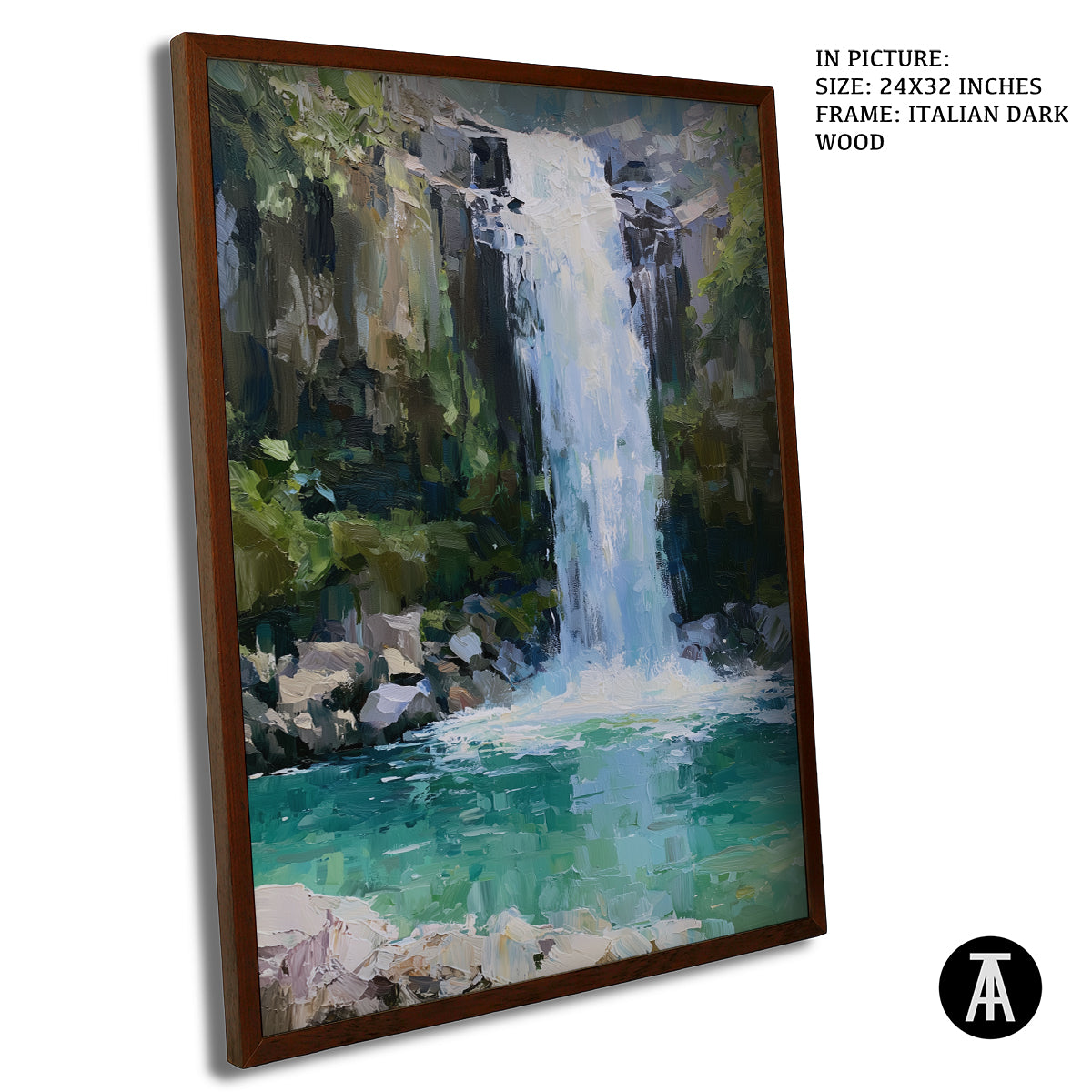 Artwork in Dark Wood Frame