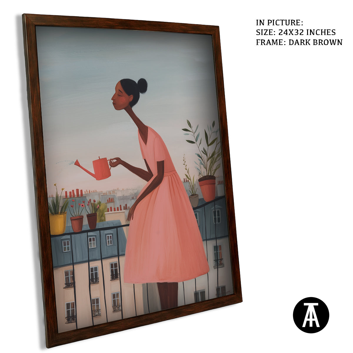 Artwork in Dark Brown Frame