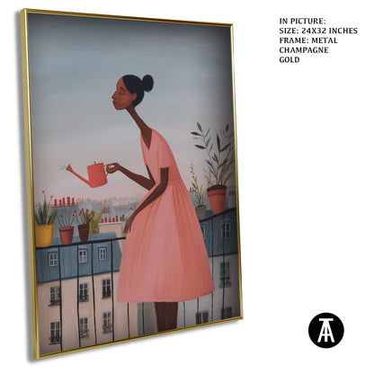 Artwork in Metal Champagne Gold Frame