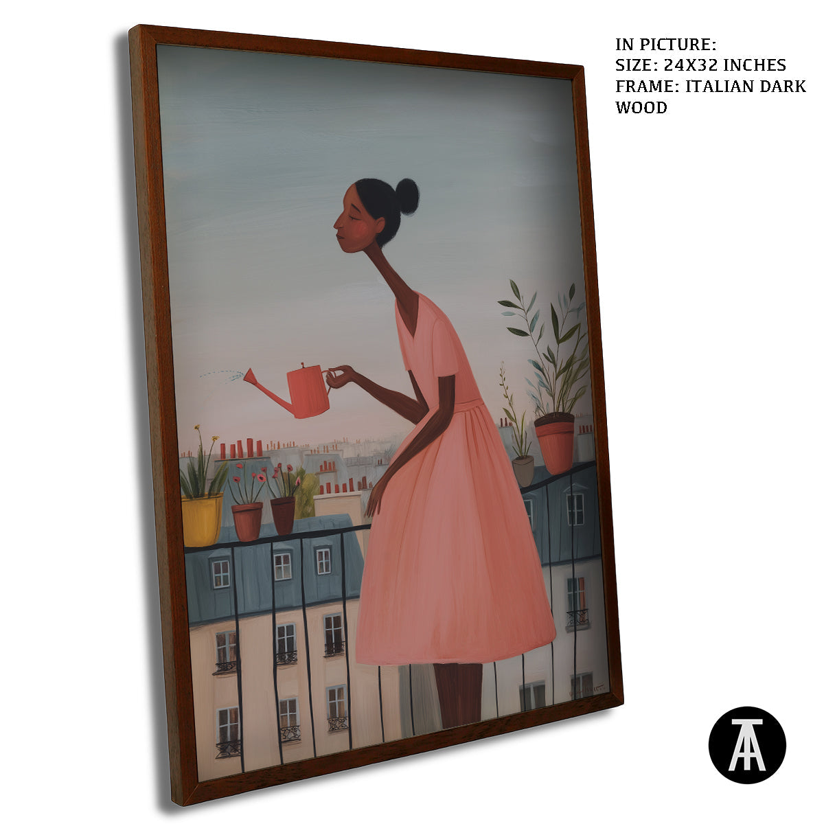 Artwork in Dark Wood Frame