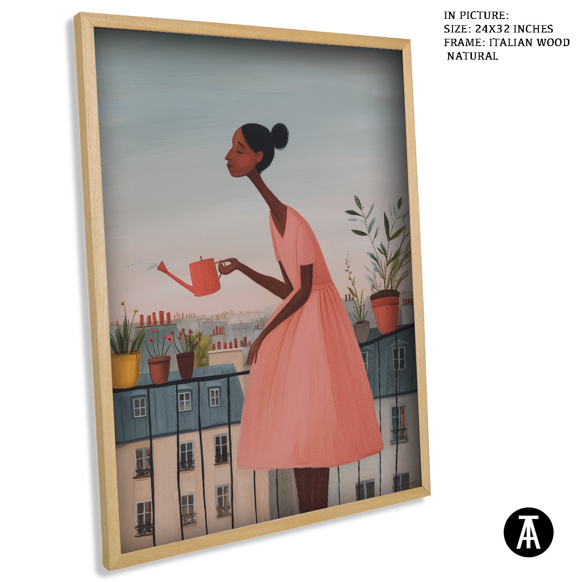 Artwork in Natural Wood Frame