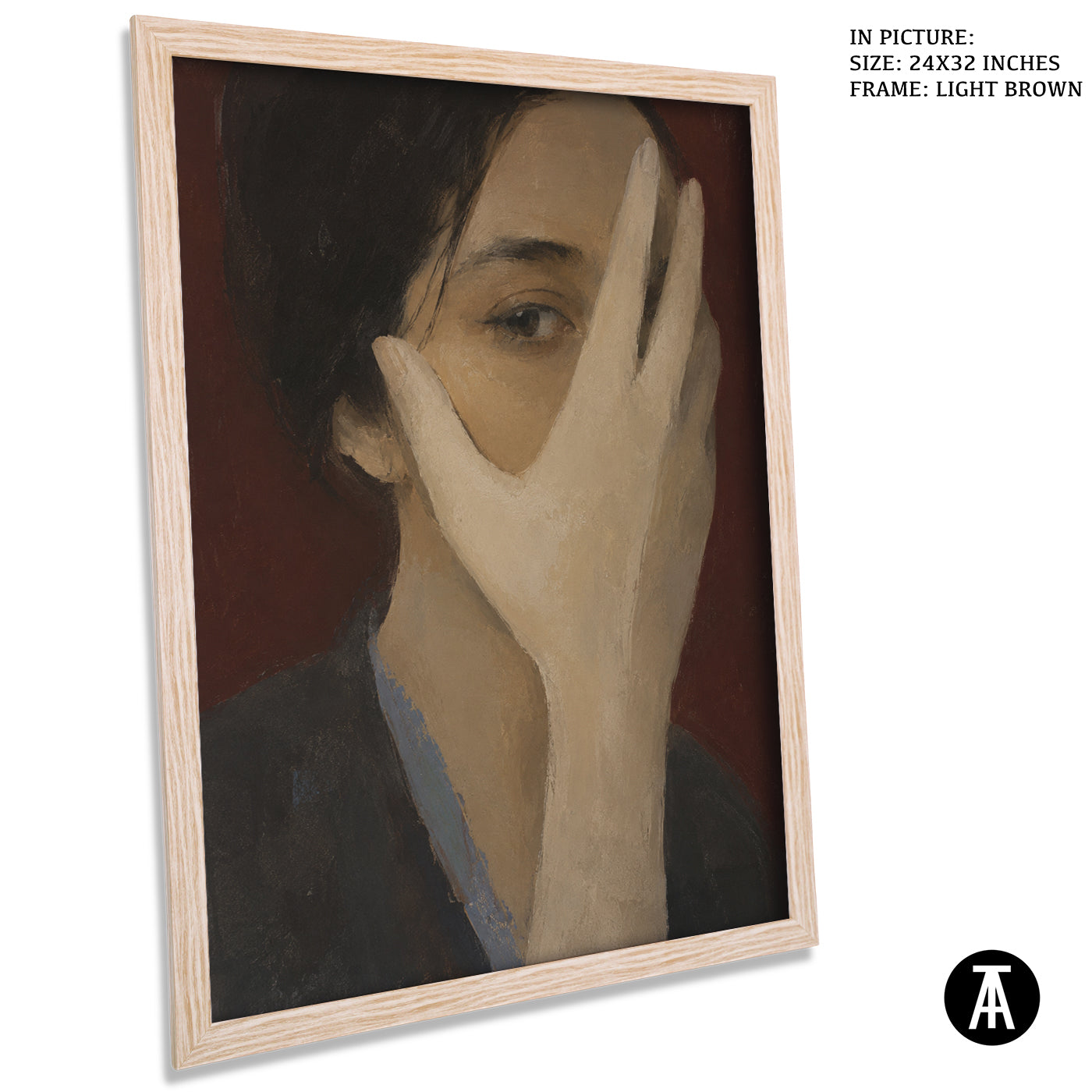 Artwork in Light Brown Frame