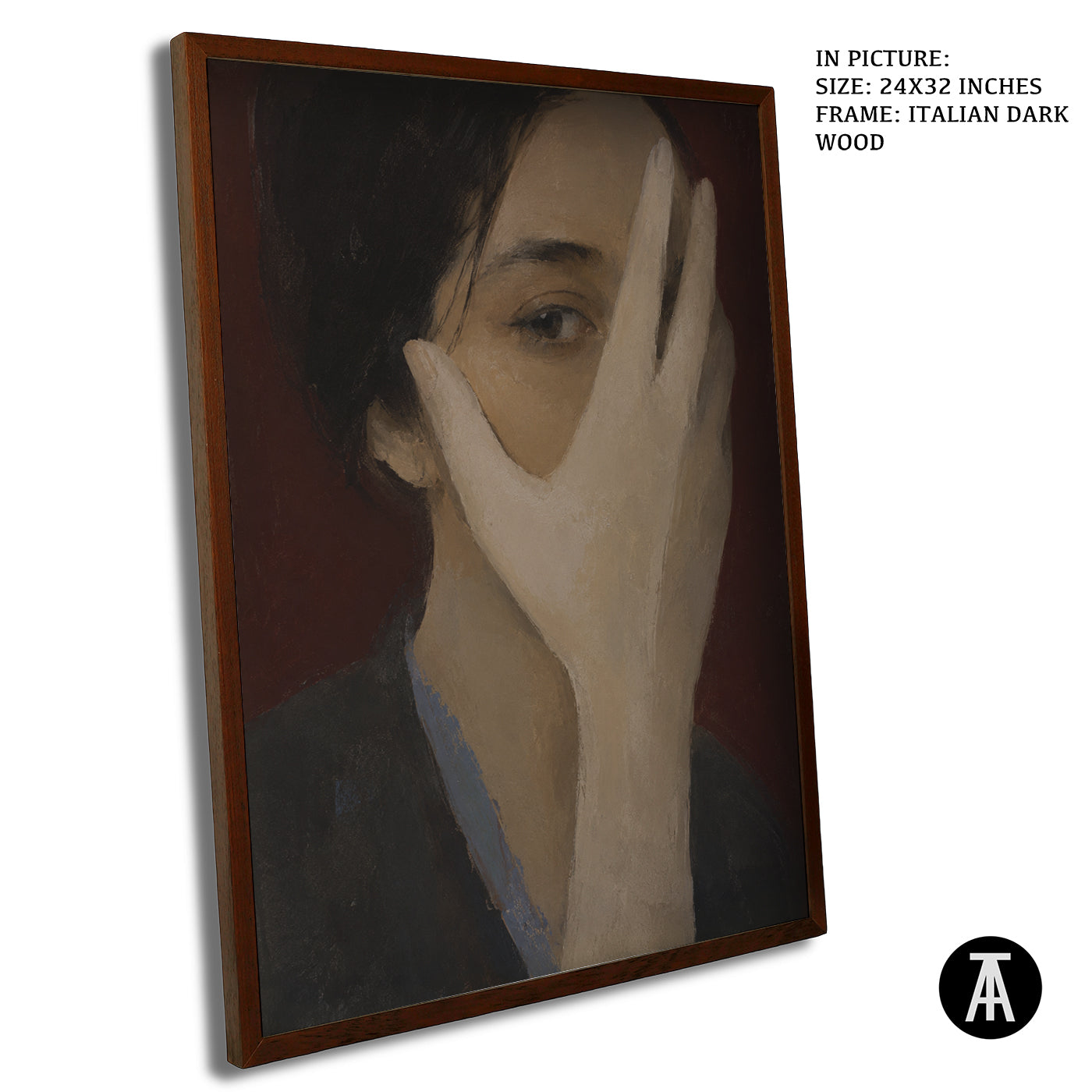 Artwork in Dark Wood Frame