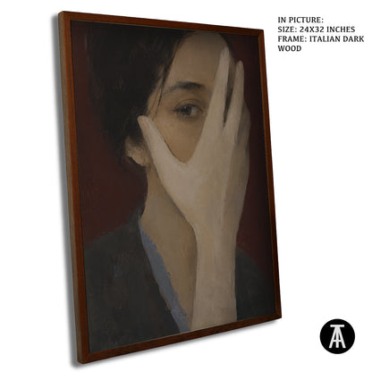 Artwork in Dark Wood Frame