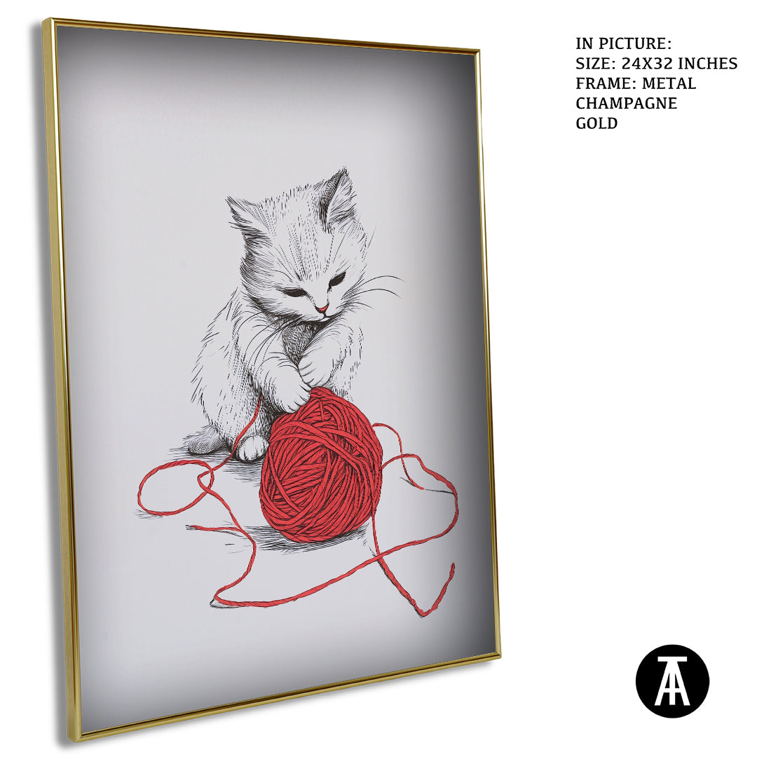 Sample Artwork in Champagne gold Metal Frame